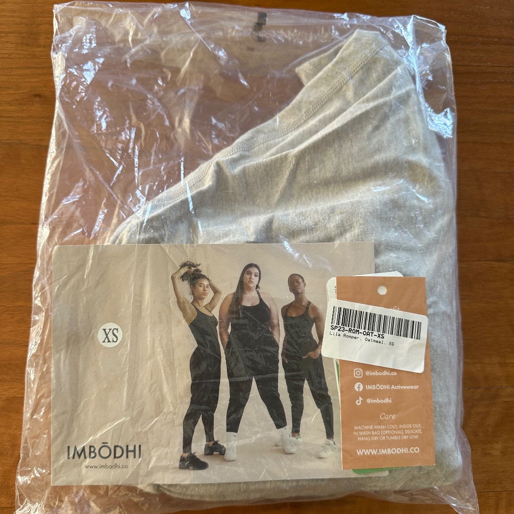 Nwt Imbodhi Lila Yoga Activewear Shorts Romper - Oatmeal - Xs — image 7 of 8